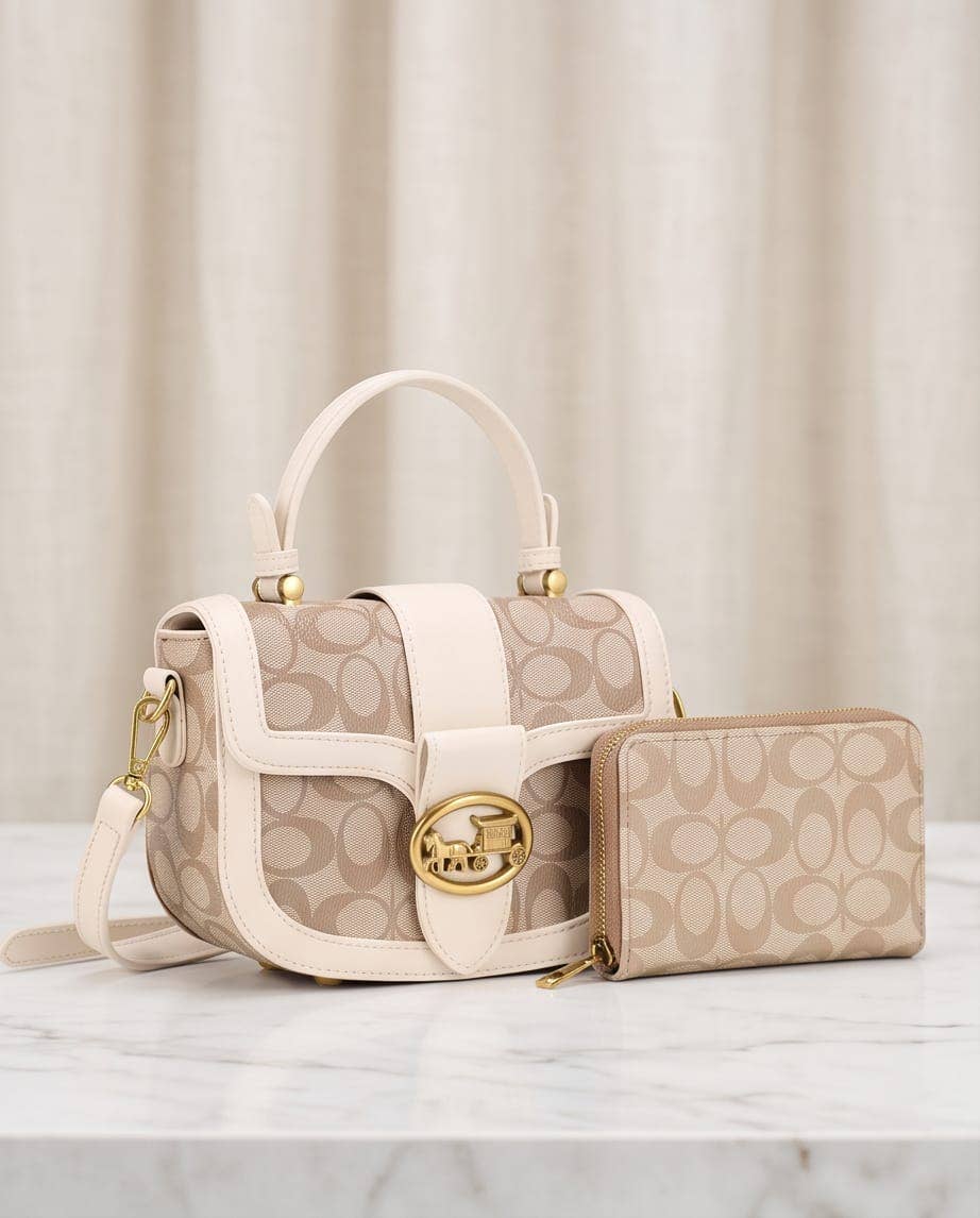 Signature Print Mini Satchel Crossbody Bag with Matching Wal