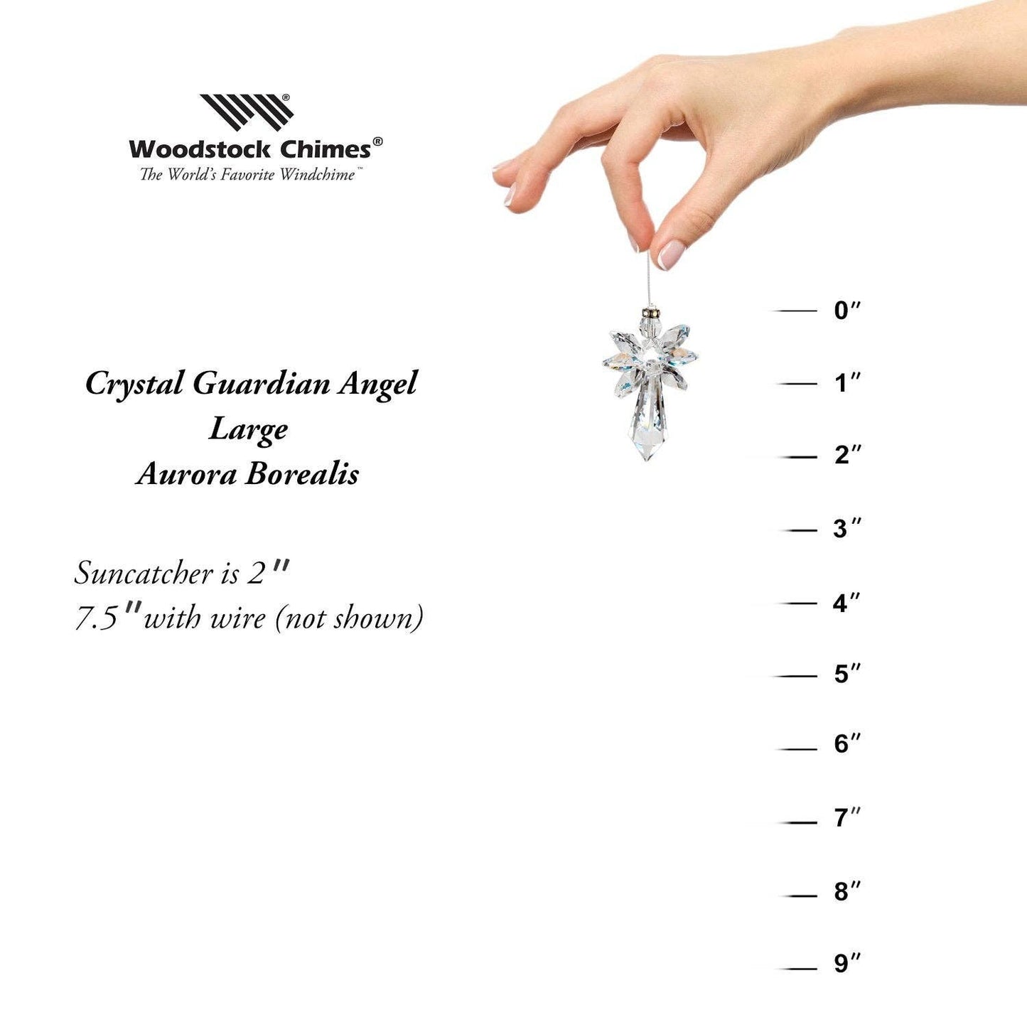 Crystal Guardian Angel™ - Large, Aurora Borealis