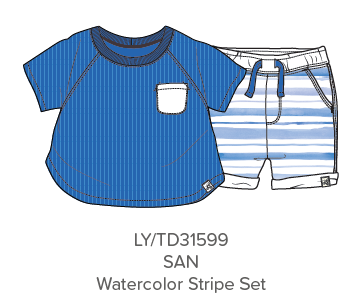 Watercolors Stripes Infant Short Set