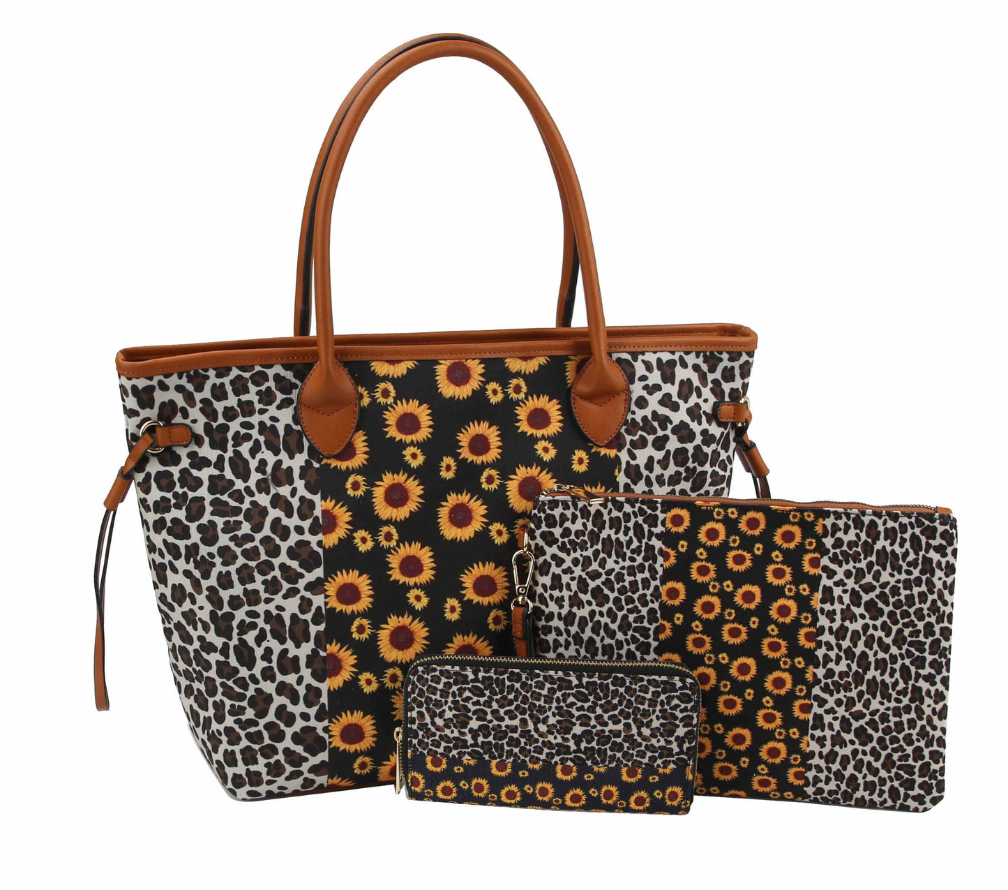 Tote Sunflower Leopard Shoulder Hobo Handbag