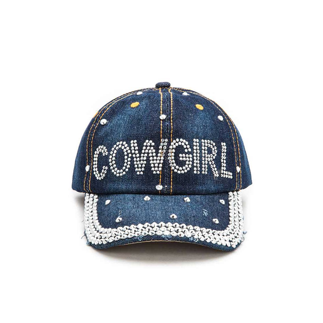 Crystal COWGIRL Embellished Fashion Denim Cap