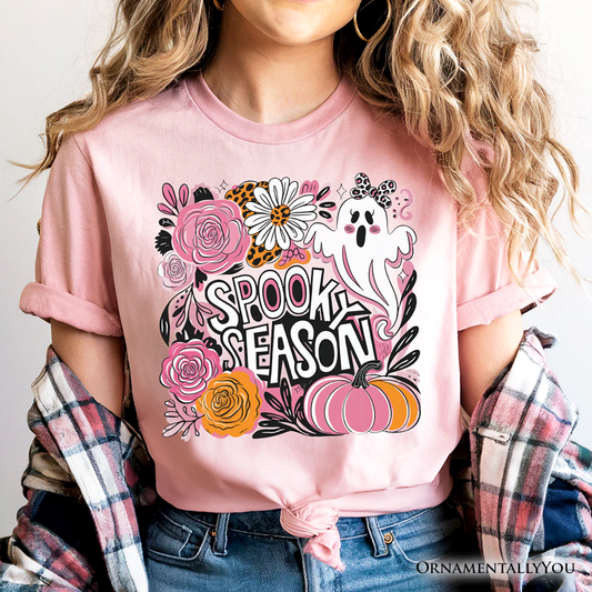 Boho Spooky Season Ghost T-Shirt, Cute Halloween Tee