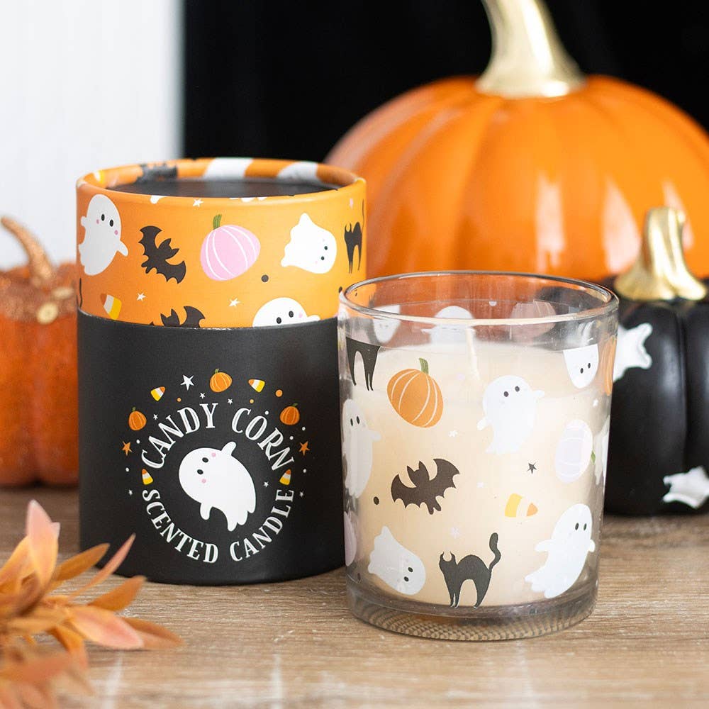 Sweet and Spooky Halloween Candy Corn Candle