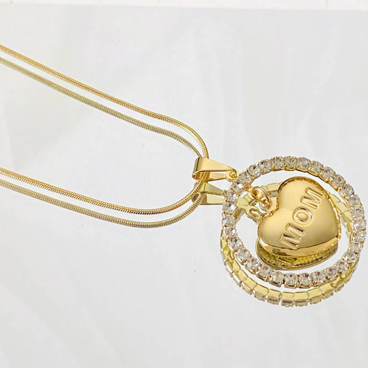CZ Charm Mom Necklace, Mama Necklace, To My Mom Necklace