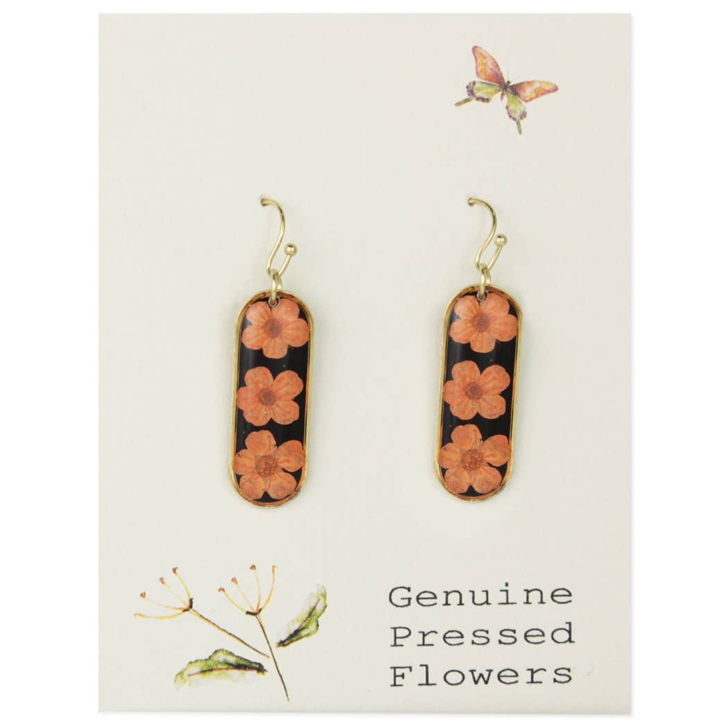 Bouquet Bar Orange Dried Flower Earrings