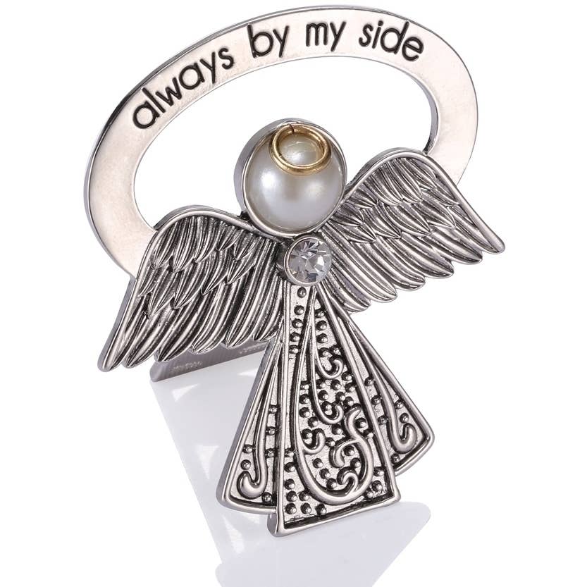 2.5"H Feather Bedside Angel Carded