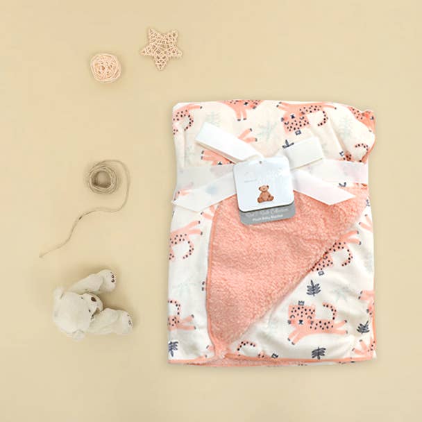 Super Soft Reverse side Cozy Sherpa Plush Baby Blanket