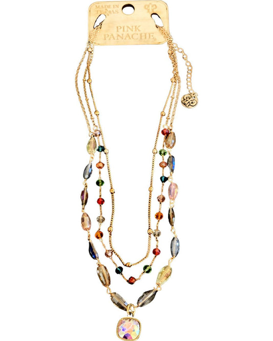 Multi-color necklace 1CNC R329