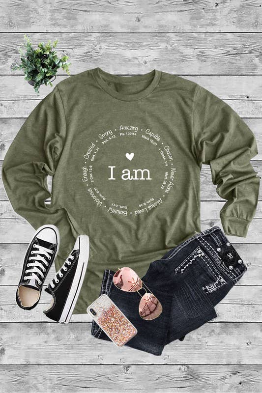 I am Powerful, strong, amazing,Christian,Long Sleeve T-Shirt
