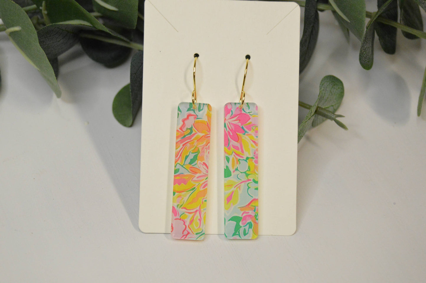 Preppy Earrings, Colorful Bar Earrings, Summer Earrings
