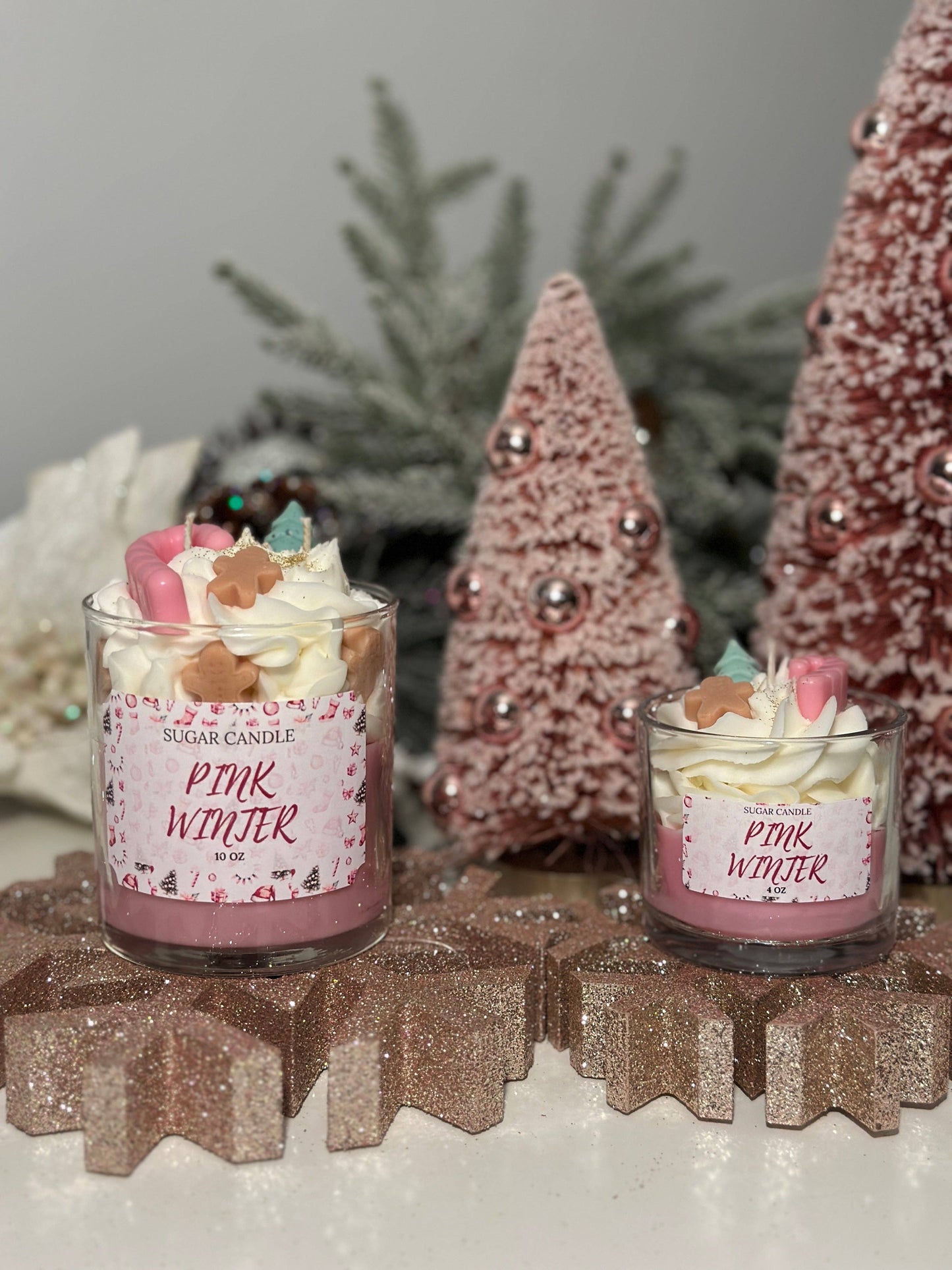 Pink Winter Candle – holiday gift & winter candle