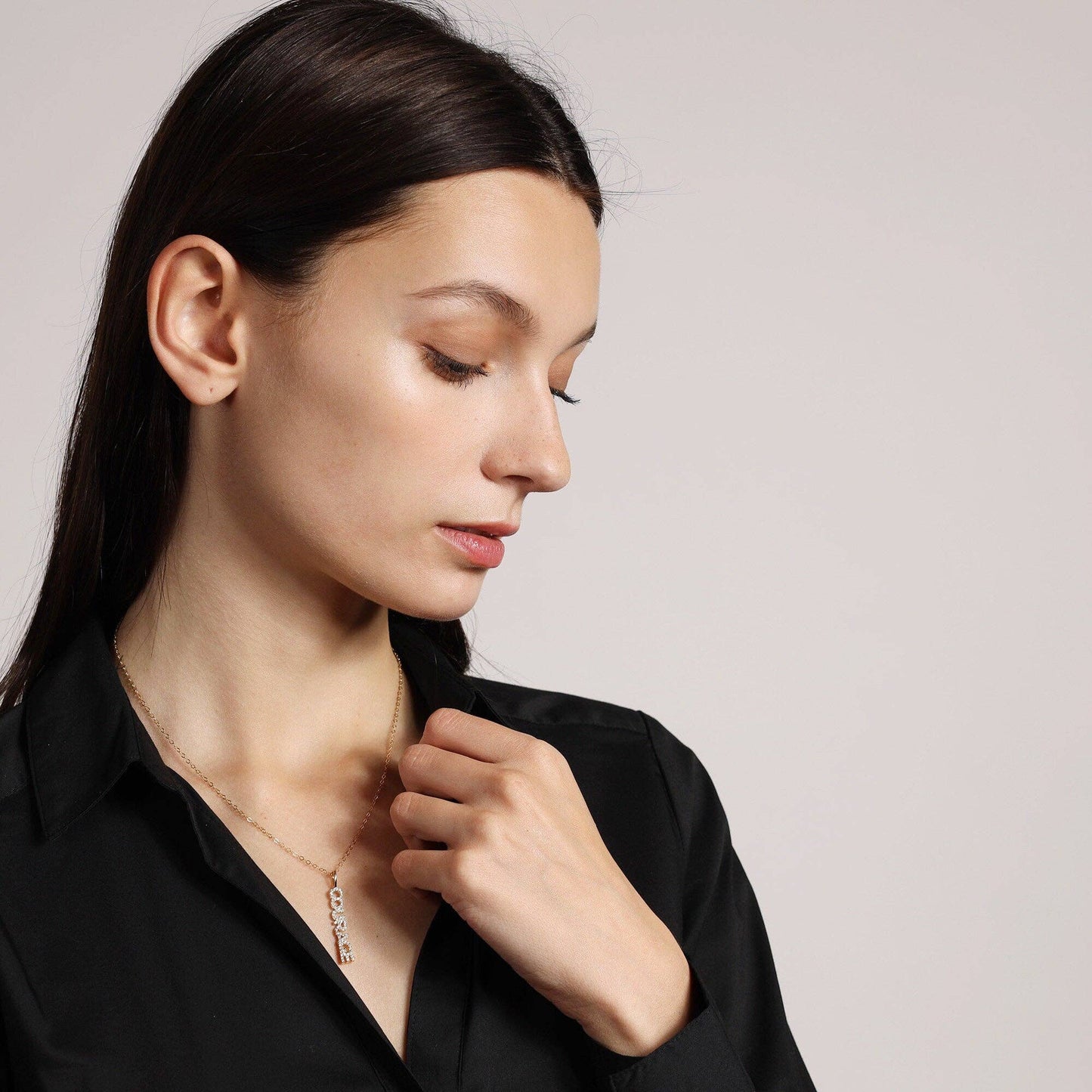 Courage Pave Gold Necklace