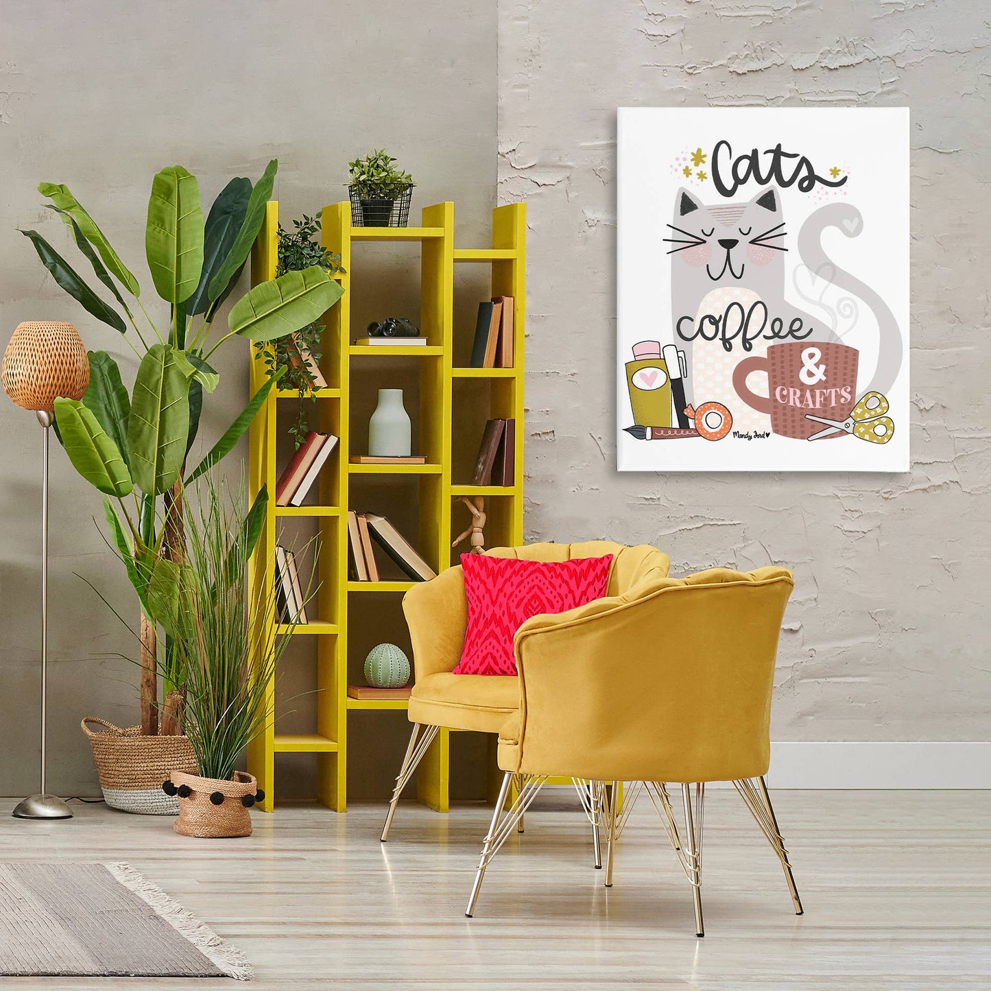 Cats Coffee & Crafts - Unframed Wall Art