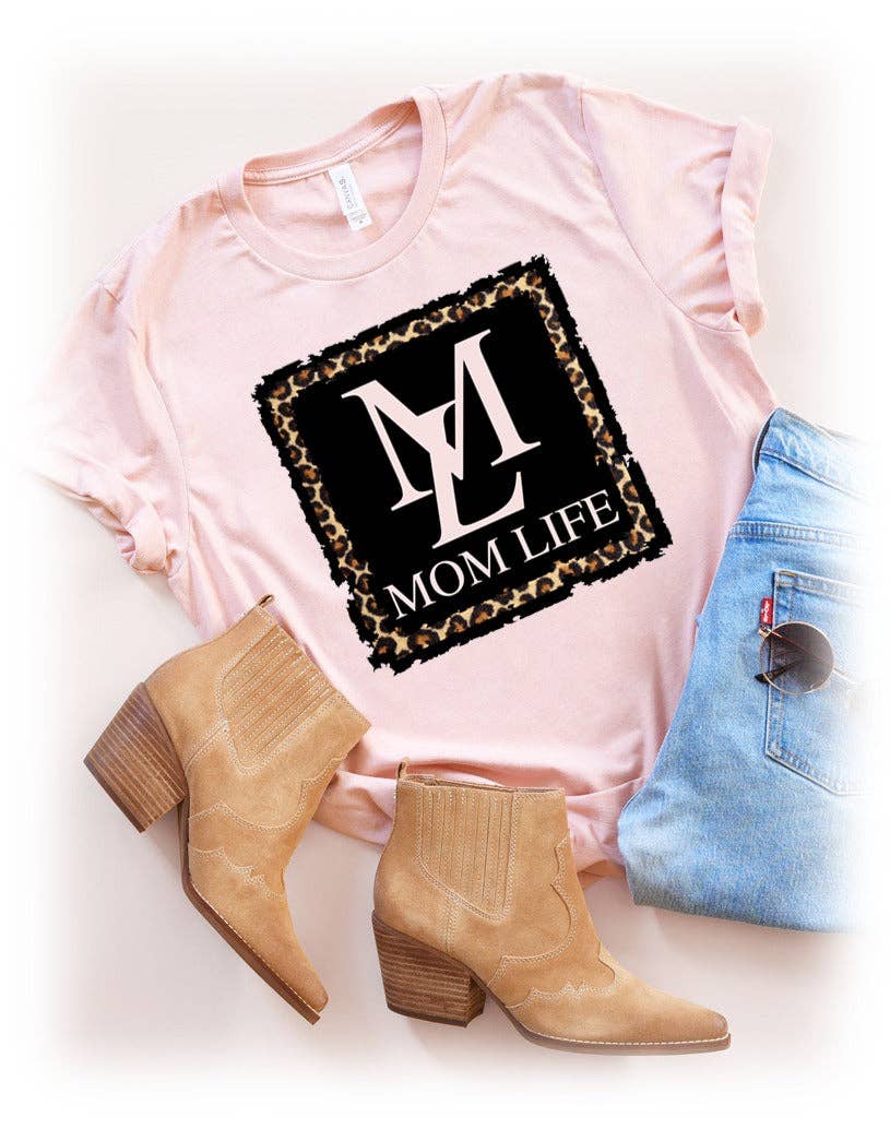 Mom Life Cheetah Black Square