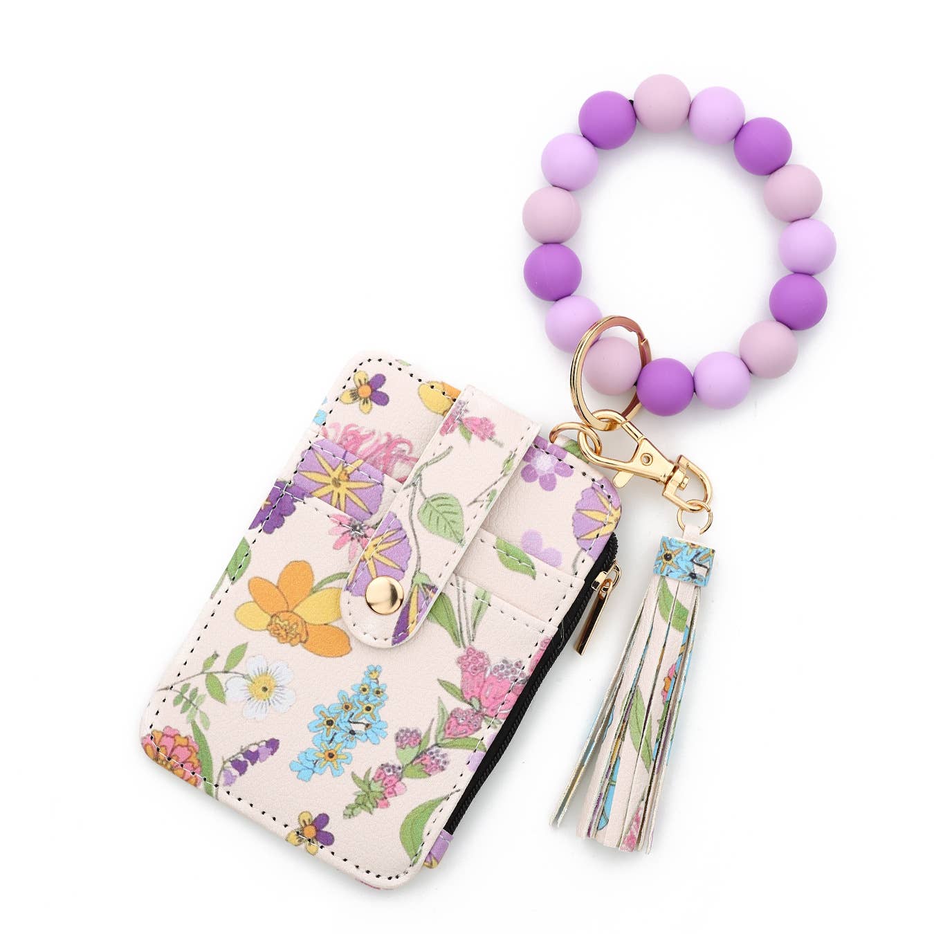 Plant Bow Print Card Holder Bracelet Keychain