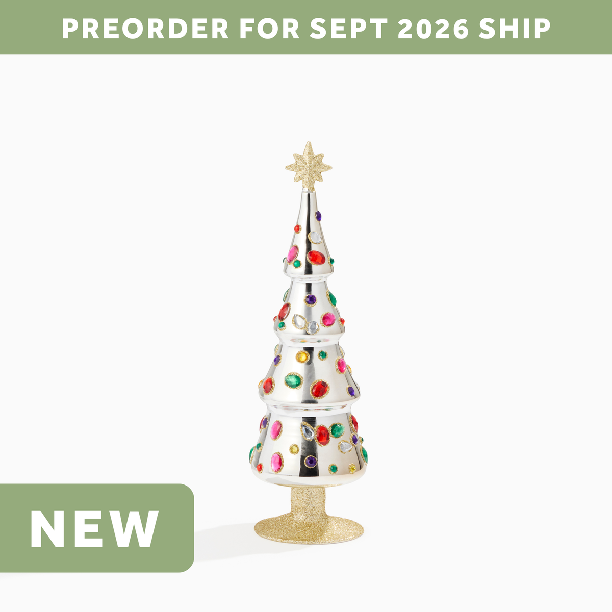 Silver Grand Jewel Glass Christmas Tree - Small