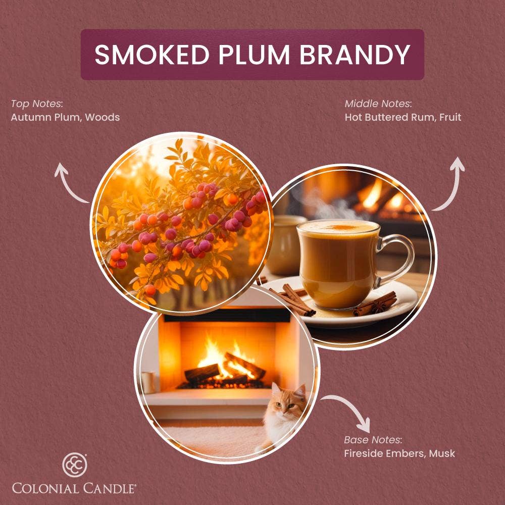 Smoked Plum Brandy Scented Jar Candle, Soy Blend Wax, 14.5oz