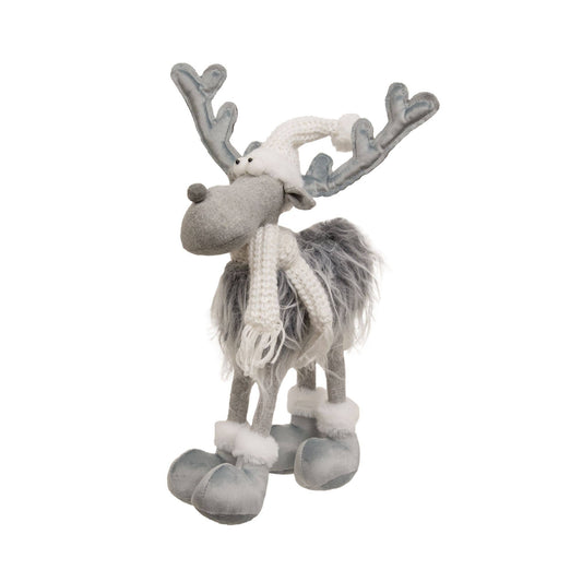 Standing Gray Winter Fuzzy Reindeer