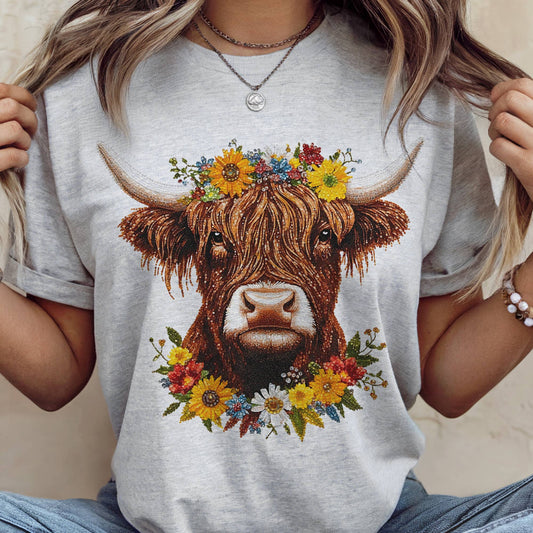 Highland Cow Farmers Market Western Country Graphic Tee