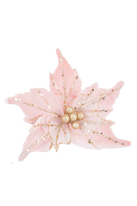 NEW - White Poinsettia Tree Pick
