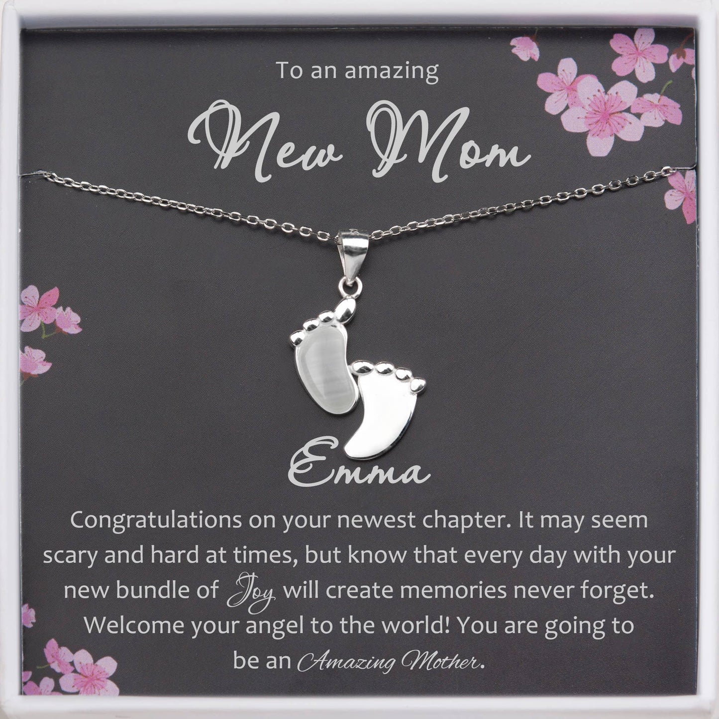 To an Amazing New Mom Sterling Silver Mother's Day Necklace
