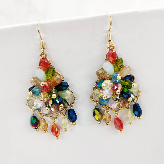 VINTAGE TASSEL HANDMADE VINTAGE BEADED EARRINGS_CWAJE0845