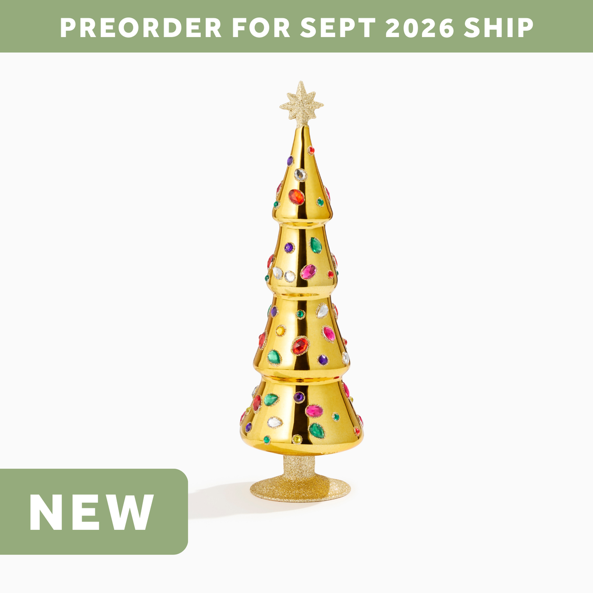 Gold Grand Jewel Glass Christmas Tree - Small