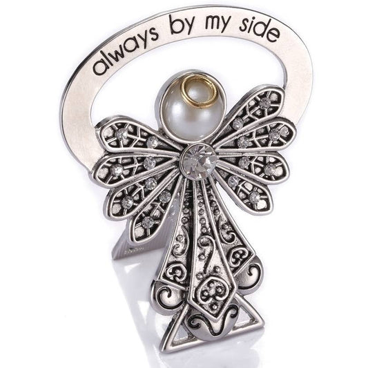 2.5"H Crystal Bedside Angel Carded