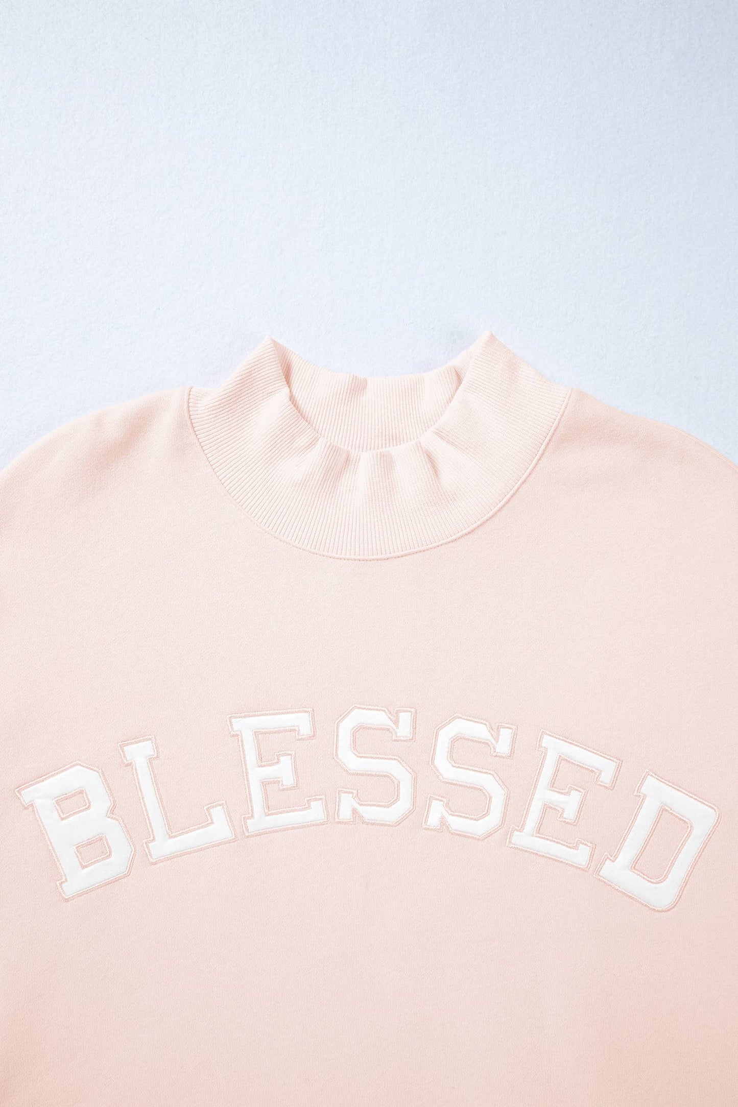 Spring 2026 Blessed Embroidered Mock Neck Sweatshirt | S-4X