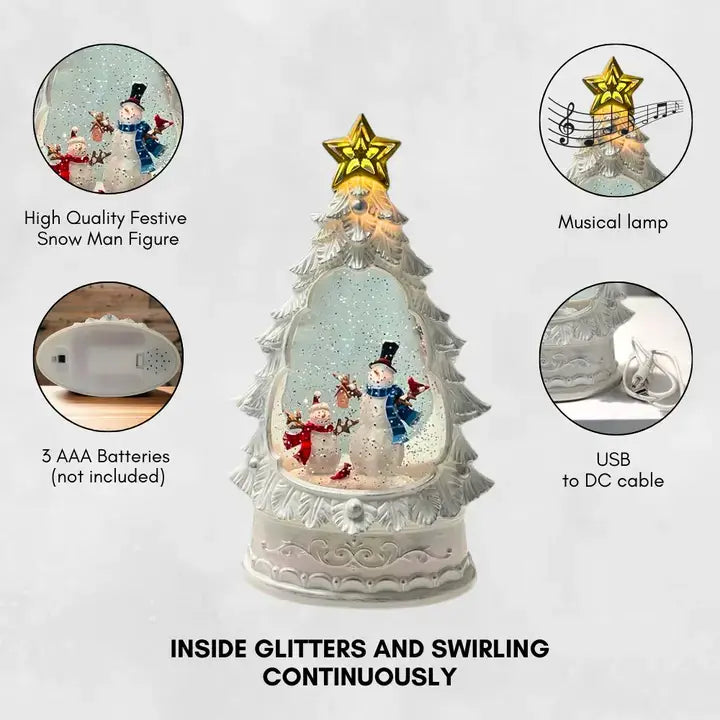 Christmas Musical Lighted Water Glitter Snow Globe Lamp