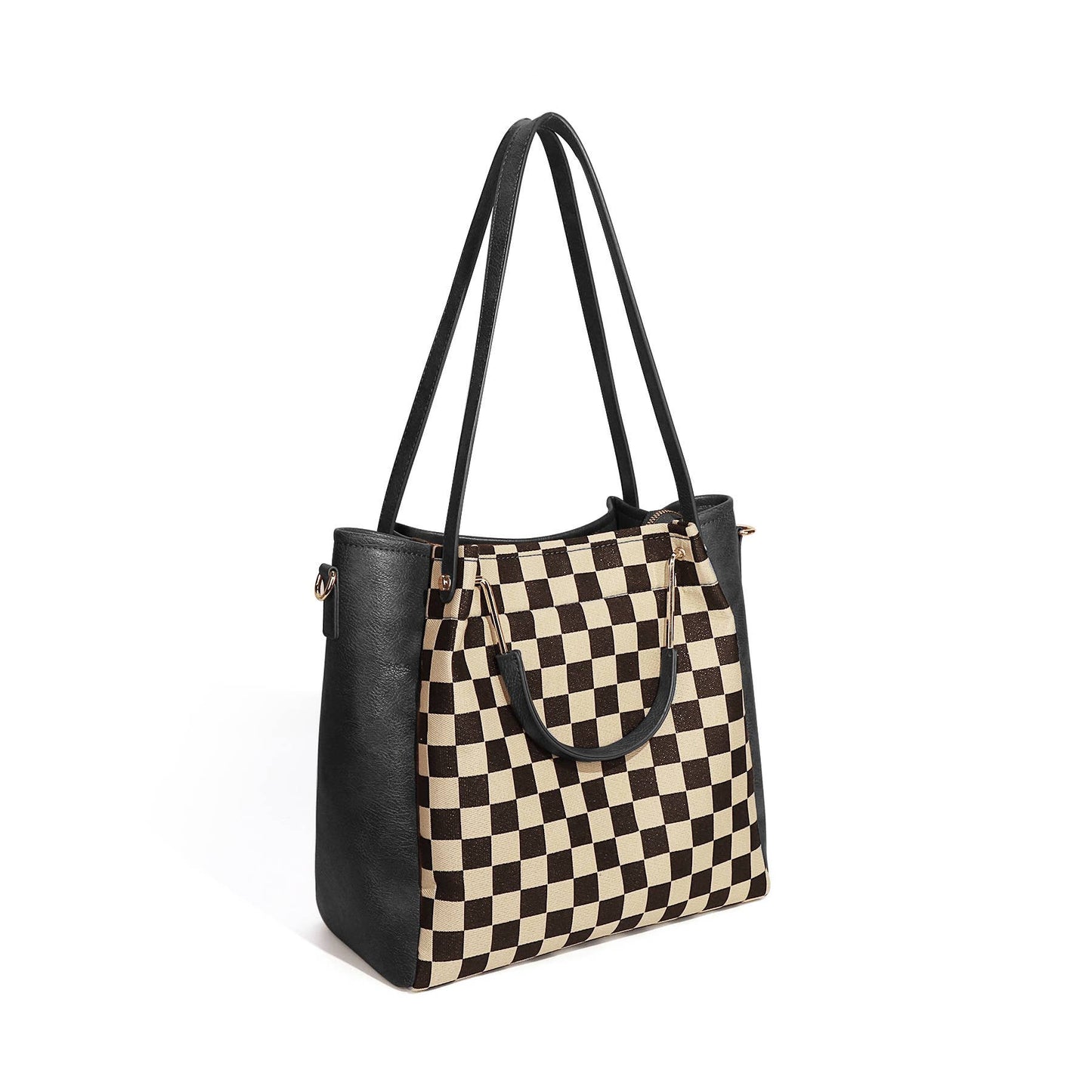 PU Checkered Handbag Tote Crossbody