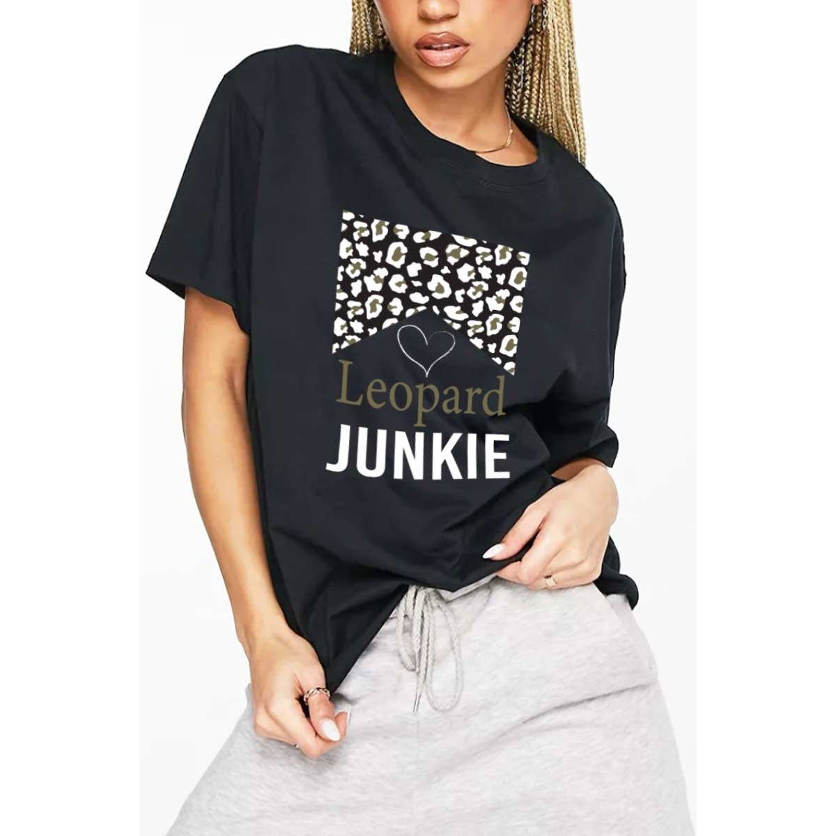 LEOPARD JUNKIE GRAPHIC WOMEN TEE