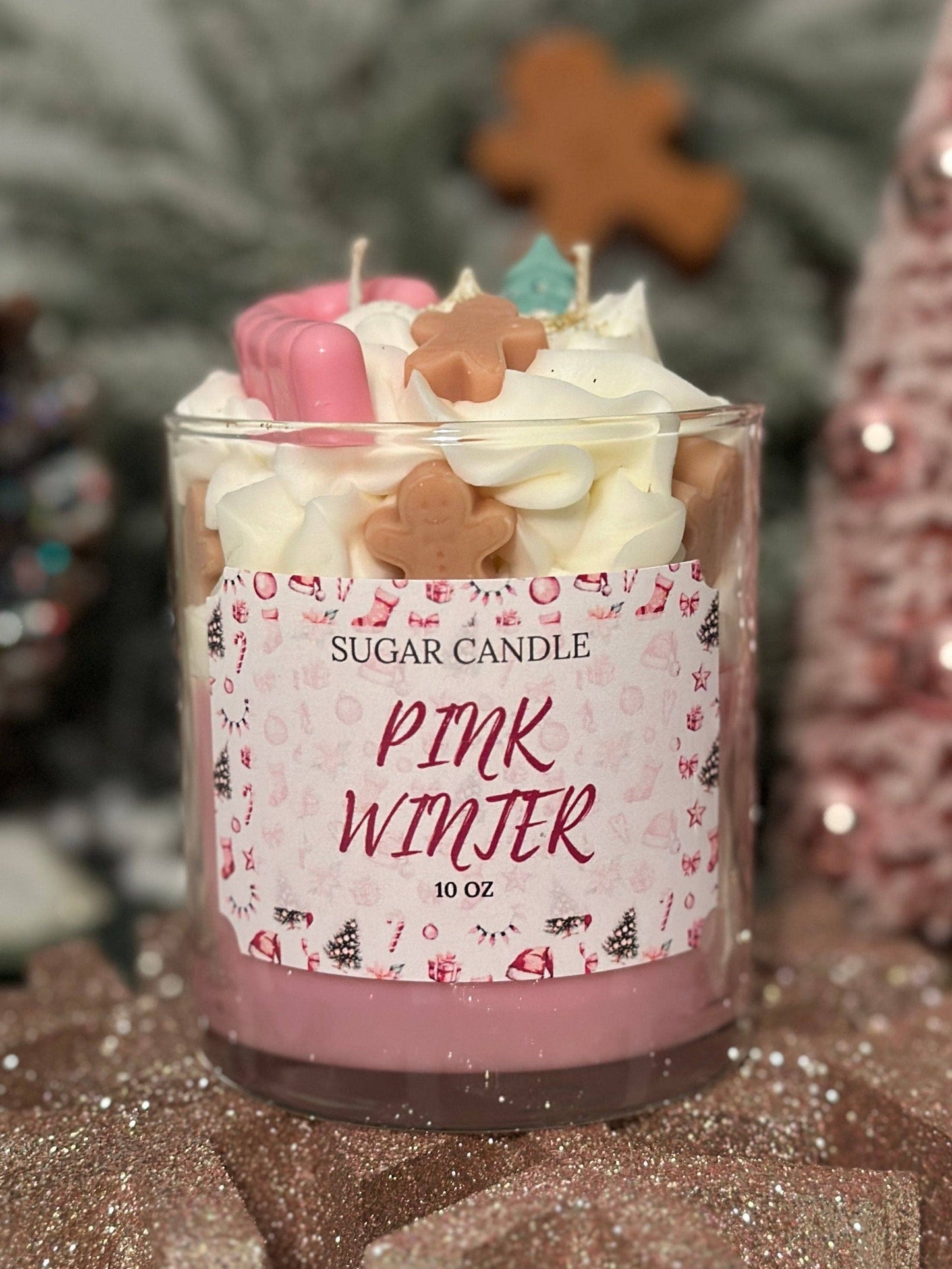 Pink Winter Candle – holiday gift & winter candle
