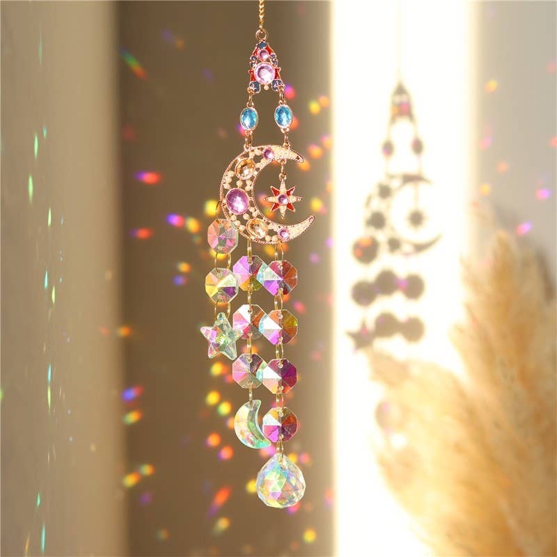 Colorful Diamond Star, Moon, And Butterfly Hanging Decoration