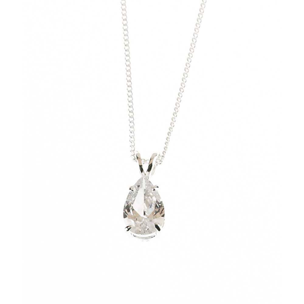 'No Tears In Heaven' CZ Necklace w/18" Chain (SP)