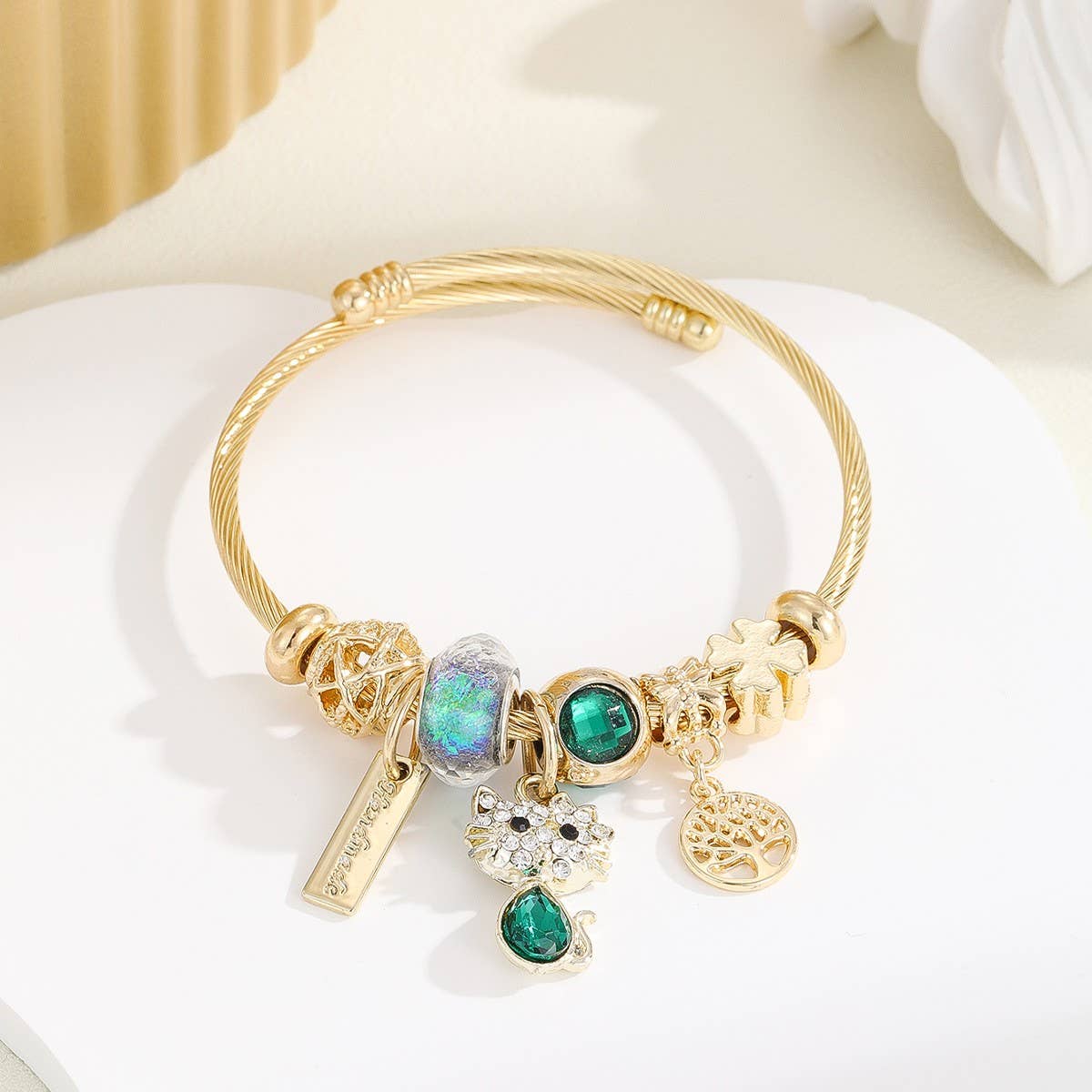 Trendy Stainless Steel Bracelet with Heart Charm_CWMM8480