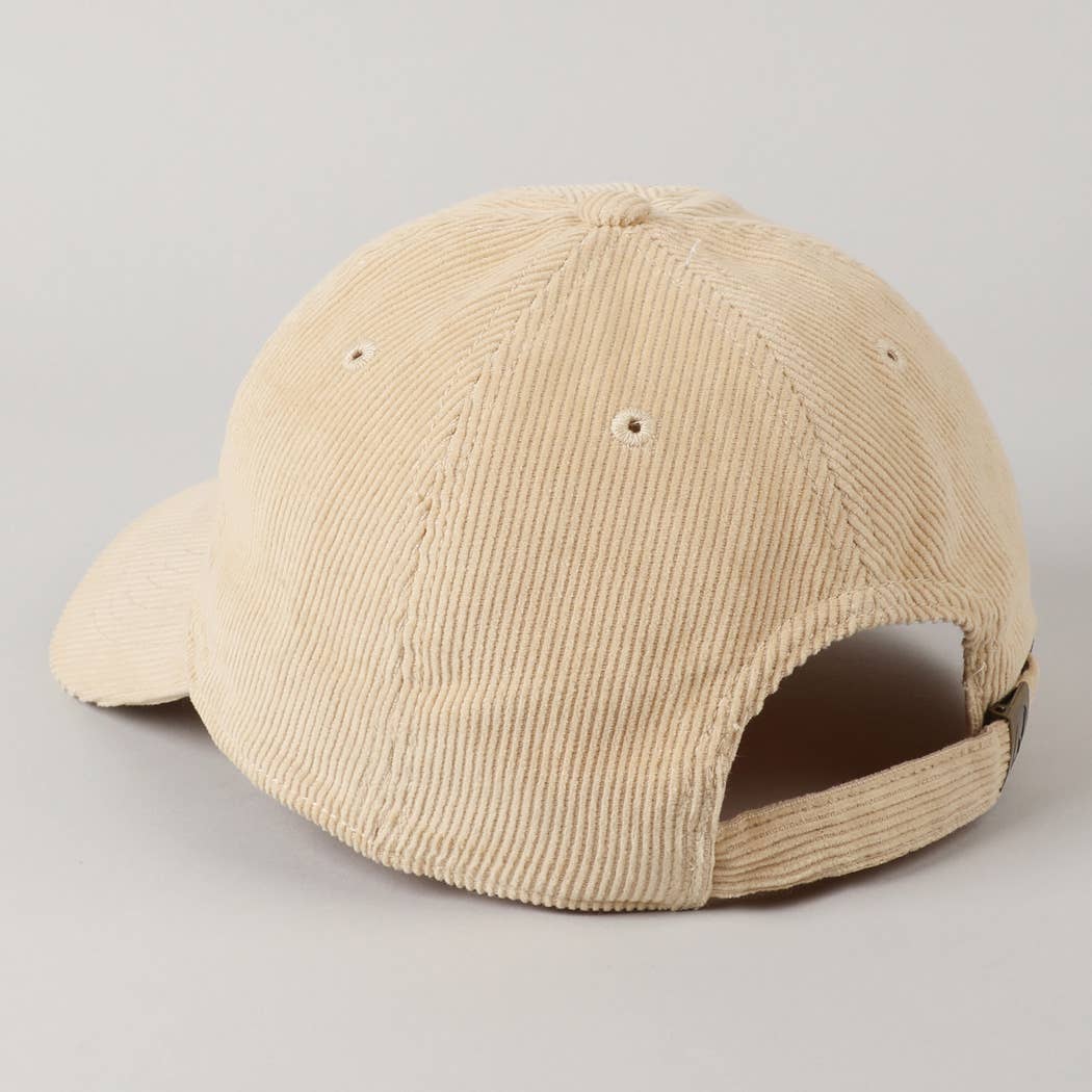 Cowgirl Text Solid Color Corduroy Baseball Cap