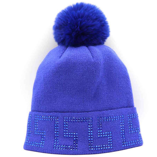 MAZE RHINESTONE POM POM BEANIES AT-522