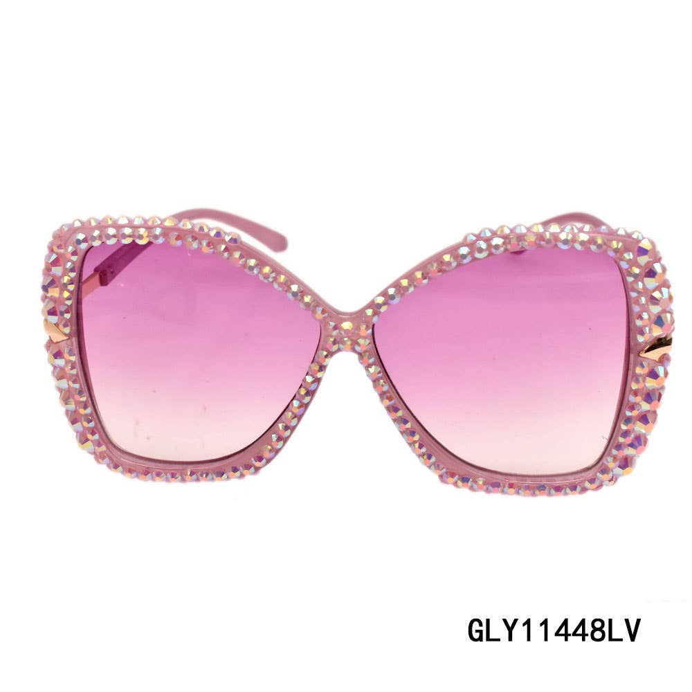 Sparkling Rhinestone Square Sunglasses