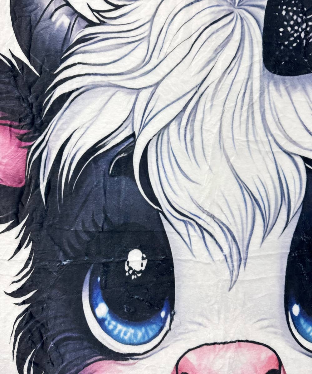 HIGHLAND COW PRINT FLANNEL BLANKET