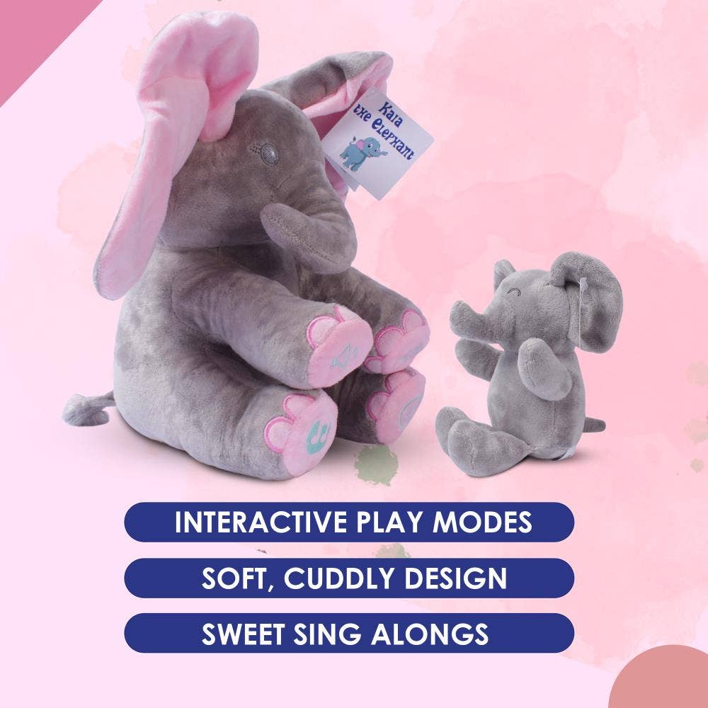 Kaia Singing Peek-A-Boo Elephant & Soft Plush Baby Elephant
