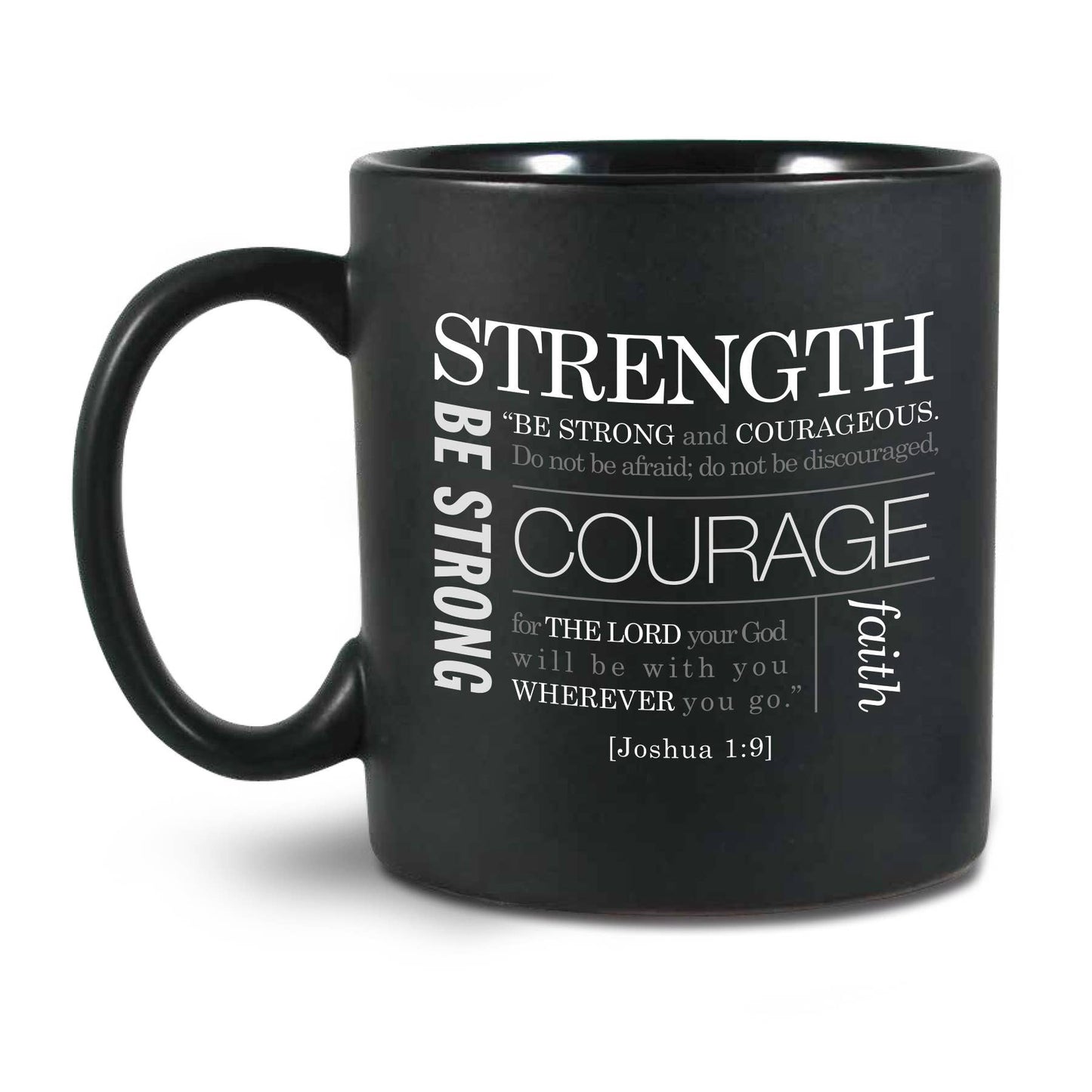 LCP Strength and Courage 13oz Black coffee Mug