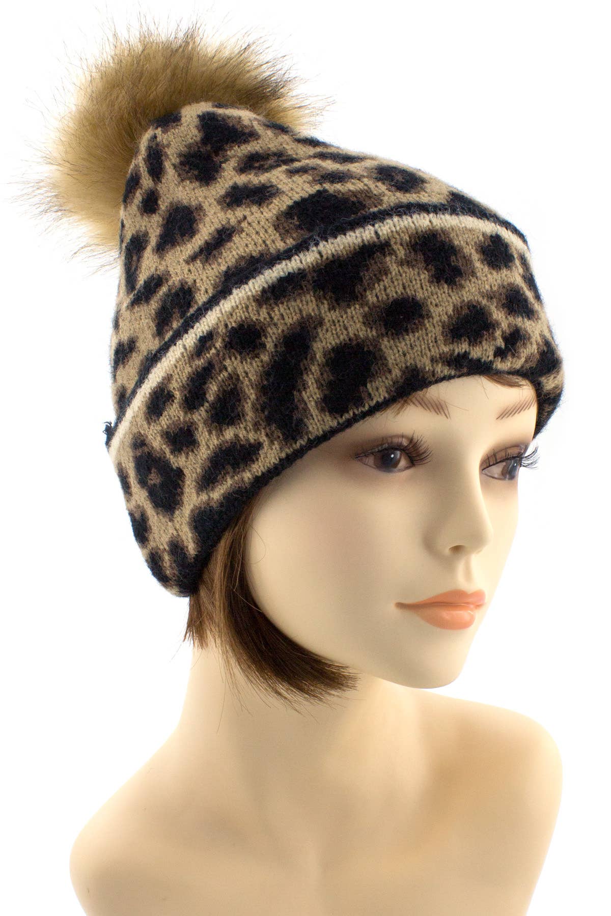 New Fashion Style Leopard Beanie Pom