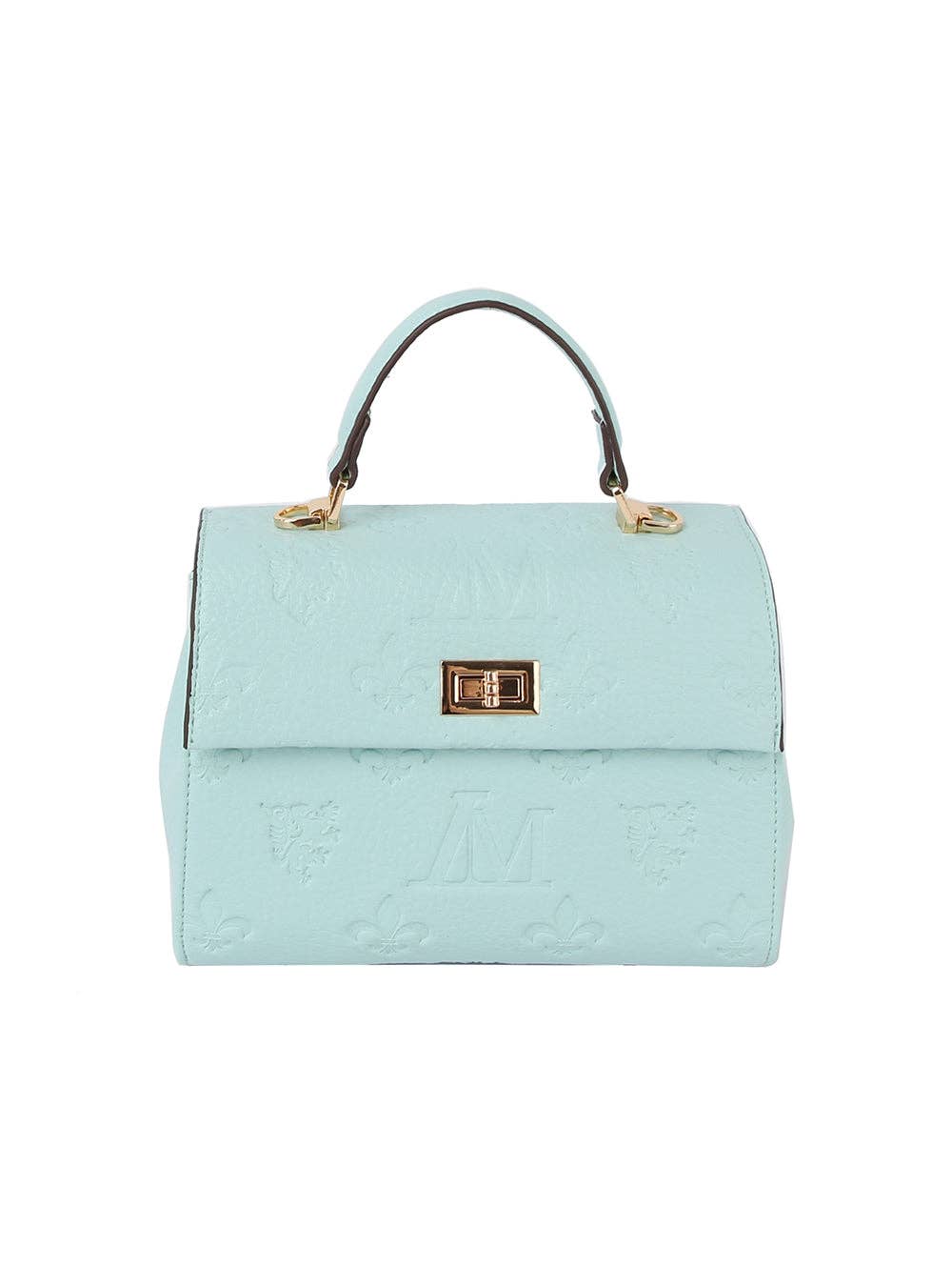 Monogram front flap satchel bag