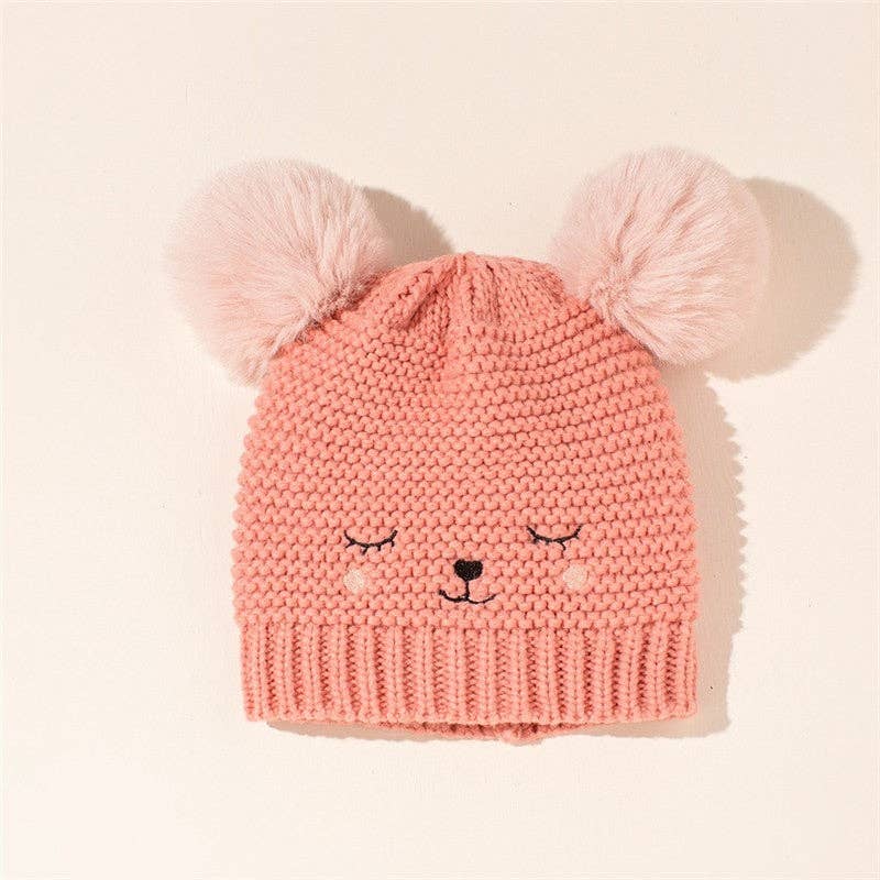 Kids Cute Smile Face Warm Knitted Beanie Hat