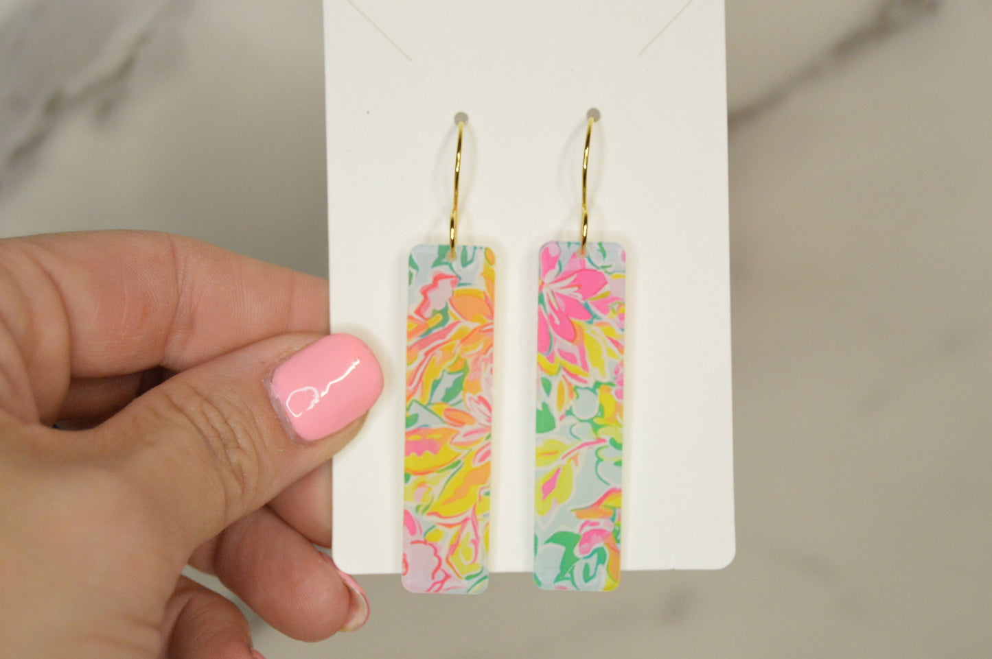 Preppy Earrings, Colorful Bar Earrings, Summer Earrings