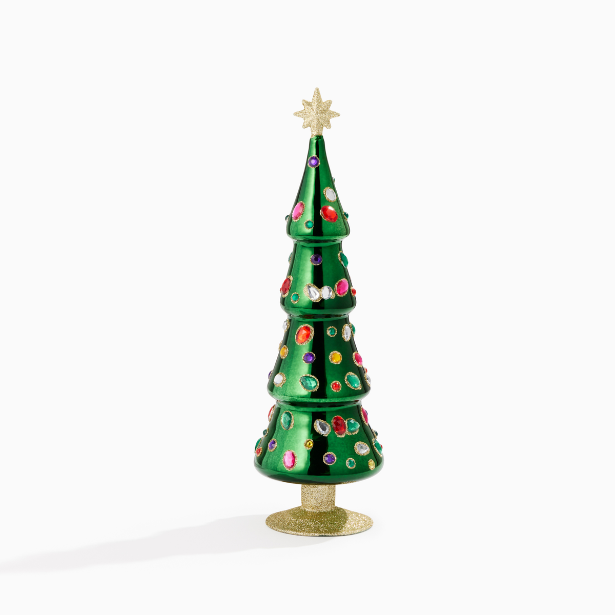 Green Grand Jewel Glass Christmas Tree – Large