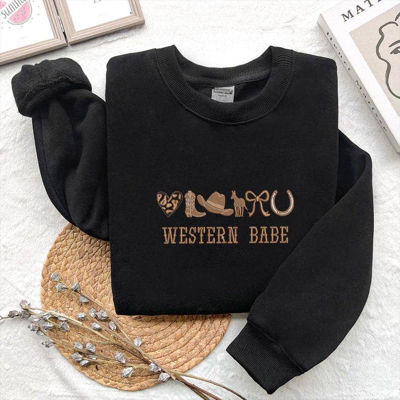 Embroidered Love Western Babe Cowgirl Boots Hat Rodeo
