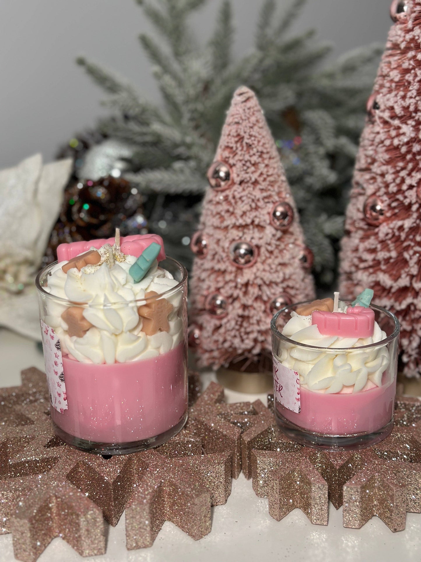 Pink Winter Candle – holiday gift & winter candle