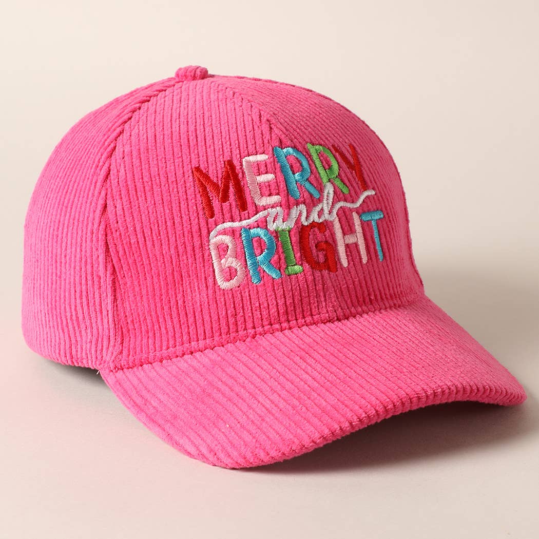 MERRY BRIGHT Embroidery Corduroy Cap